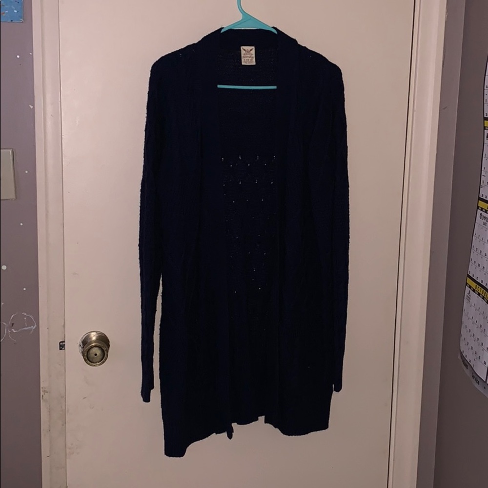 Open Cardigan Navy Blue